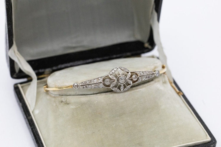 Bracelet Bracelet en or et platine avec diamants, vers 1920 58 Facettes 10585