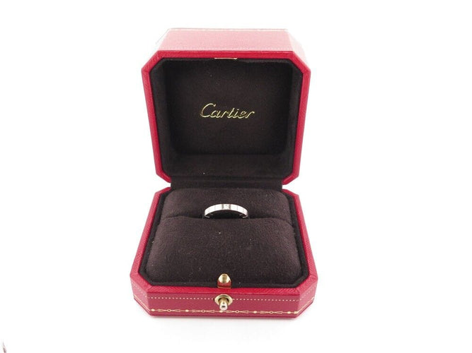 Bague 51 bague CARTIER lanieres b4058751 taille 51 or blanc 18k diamant 0.05ct 58 Facettes 249804