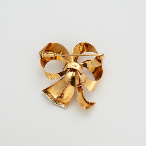 Broche Broche or jaune et gris avec rubis et diamants 58 Facettes L2