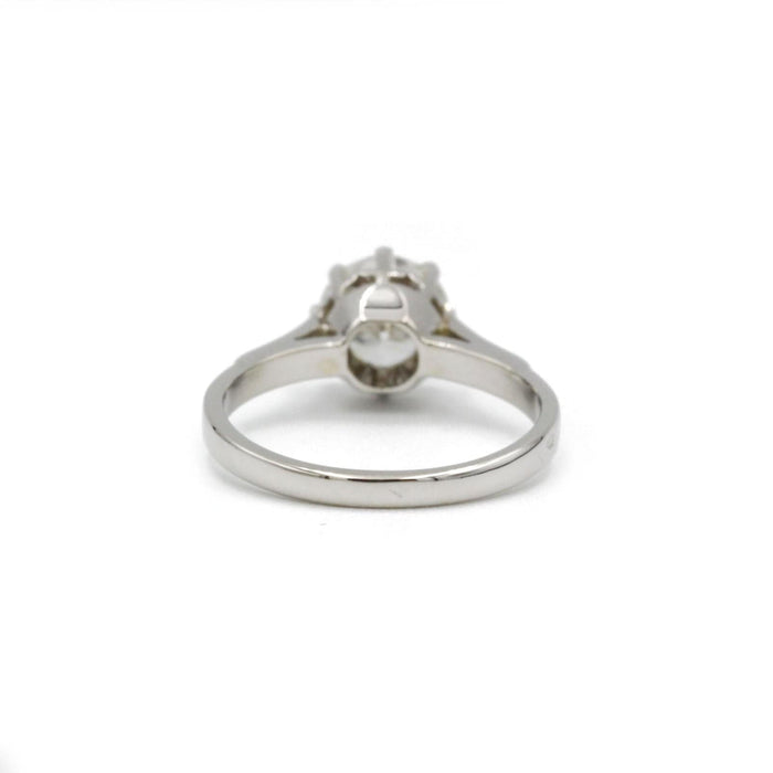 Bague 51 Solitaire or blanc platine - 1,21 carat 58 Facettes 240221R