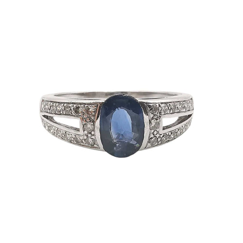 Bague 58 Bague en or saphir et diamants 58 Facettes