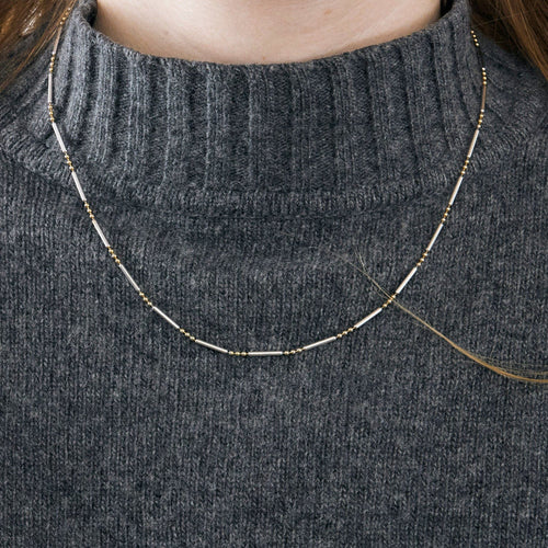 Collier Chaine or jaune et or blanc en or 58 Facettes