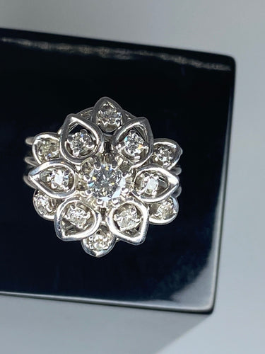 Bague 51 Bague platine, diamants 58 Facettes AB29