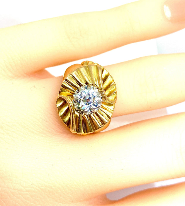 Bague 50.5 Bague en or jaune, diamant, vers 1940/1960 58 Facettes AB466