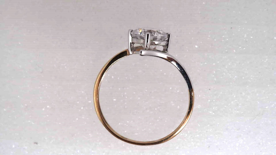 Bague 56 Bague solitaire or et Oxyde de Zirconium 58 Facettes 13071