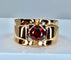 Bague Bague en or jaune 18 carats et platine sertie d’une pierre rouge , vers 1940 58 Facettes AB392
