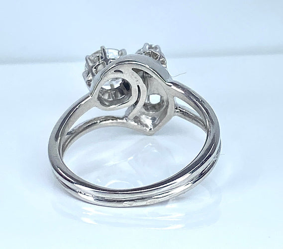 Bague 52 Bague or blanc sertie  de 3 diamants 58 Facettes AB450