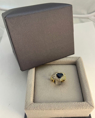 Bague 53 KUTCHINSKY bague or jaune saphir taille cœur de 2,49 carats 58 Facettes 248274