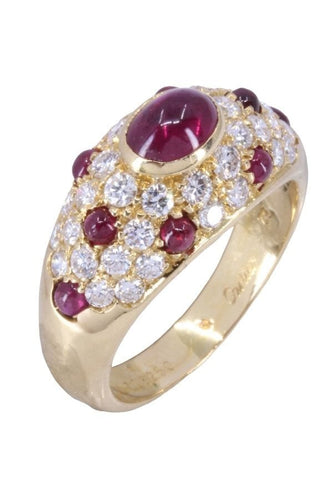 Bague CARTIER - BAGUE VINTAGE RUBIS ET DIAMANTS 58 Facettes 088261