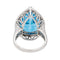 Bague 51.5 Bague Cocktail Or blanc Topaze, Diamant 58 Facettes 3798774CN