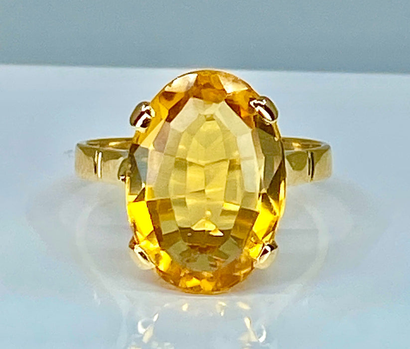 Bague 52 Bague or jaune, citrine 58 Facettes AB385