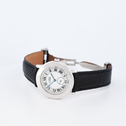 Bracelet Cartier Must Ronde - Cadran argent ivoire - LM 58 Facettes