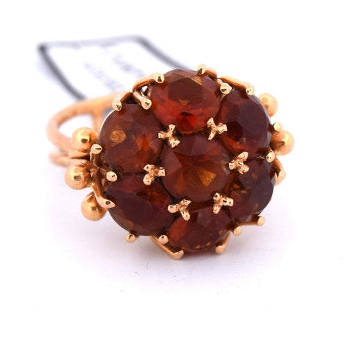 VINTAGE RING - 18 KT GULT GULL - KVARTS