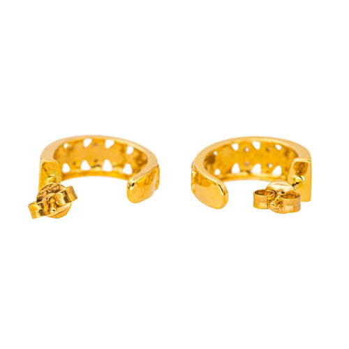 Boucles d'oreilles Boucles d'oreilles Demi créoles Or jaune, Or blanc Diamant 58 Facettes 4282965CN