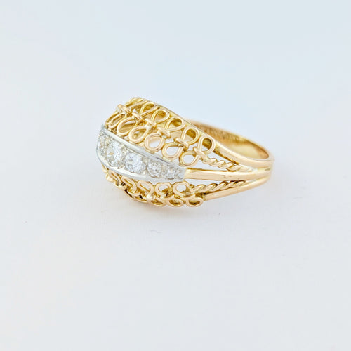 Bague 62 Bague Dôme en or jaune  et diamant 58 Facettes 33373