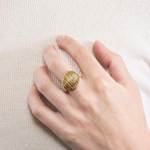 Bague 54 Bague Dôme Art Déco or jaune 58 Facettes