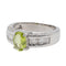 Bague 46 Bague Or blanc Péridot, Diamant 58 Facettes 2675134CN