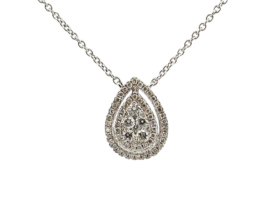 Collier Collier goutte en or blanc et diamants 58 Facettes