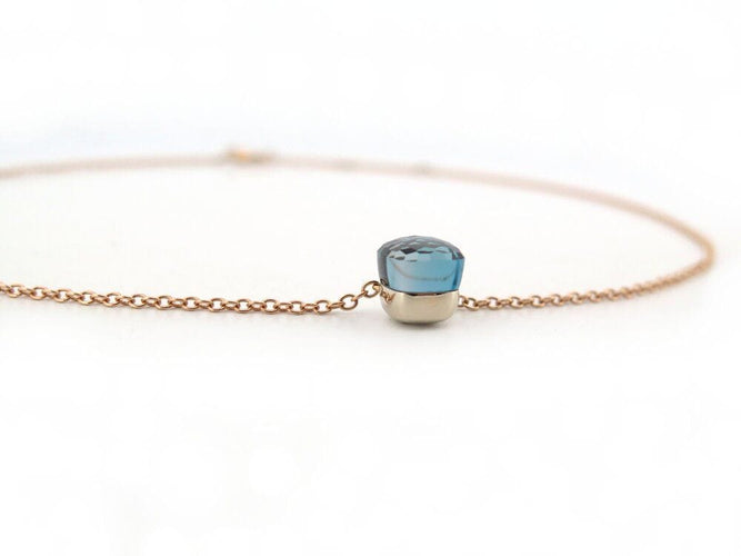 Collier collier POMELLATO nudo petit pendentif or rose 18k & topaze 58 Facettes 266329