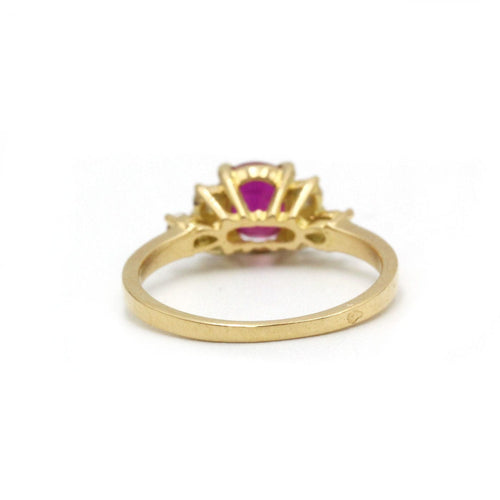 Bague 51 Bague Or 750‰, rubis synthétique et diamants 58 Facettes 1119