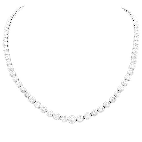 Collier Collier rivière diamants, or blanc. 58 Facettes 34609