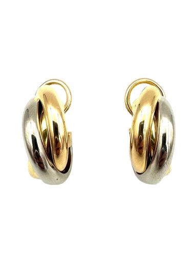 Boucles d'oreilles CARTIER. Collection "Trinity Classique ", boucles d'oreilles 3 ors 58 Facettes
