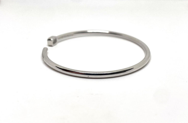 Bracelet Bracelet jonc ouvert or blanc et diamants 58 Facettes