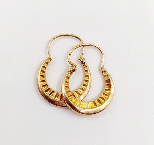 Boucles d'oreilles Petites créoles Art Déco or rose 58 Facettes A06266