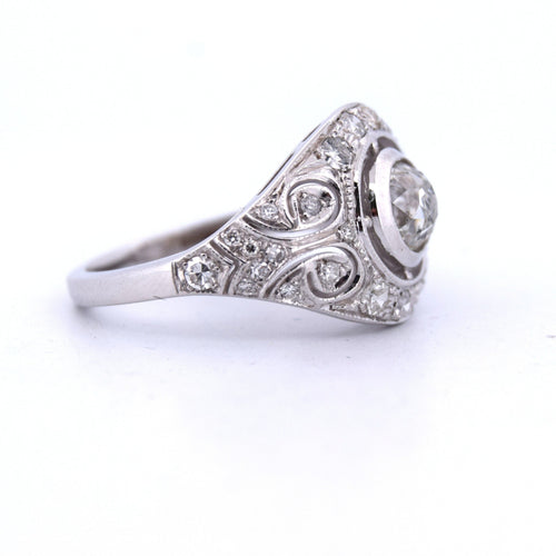 Bague 57 BAGUE LIBERTY EN OR BLANC 18 KT - DIAMANT 1,40 CT 58 Facettes