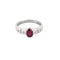 Bague 56,5 Bague or blanc, rubis et diamants 58 Facettes B250459