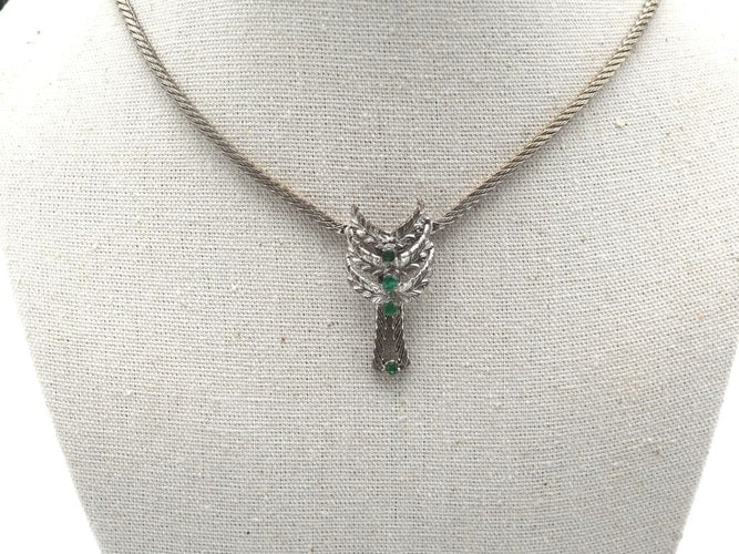 Collier Collier or blanc émeraude 58 Facettes