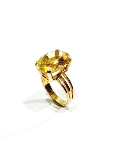 Bague 53.5 Bague Or rose et Citrine 58 Facettes