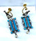 Boucles d'oreilles Boucles d’oreilles or jaune et argent, turquoises, diamants, perles fines, vers 1880 58 Facettes AB543