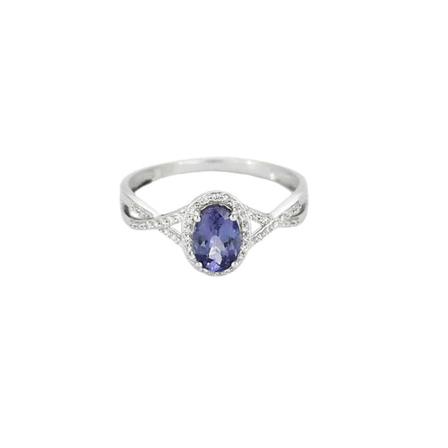 Bague 56 Bague en Or jaune, tanzanite et diamants 58 Facettes VEN0021