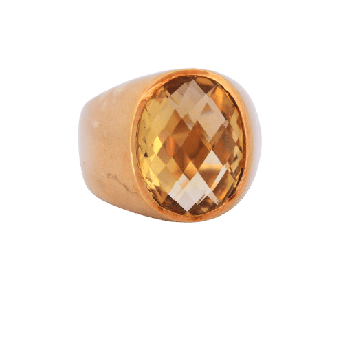 Vintage ring i 18 kt guld och citrin 58 Facettes AN553