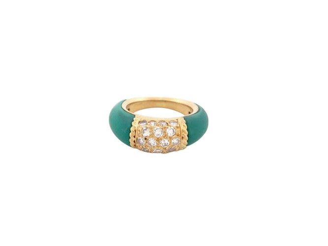 Bague 45 bague VAN CLEEF & ARPELS philippine t45 or jaune 18k chrysoprase & diamants 58 Facettes 267351