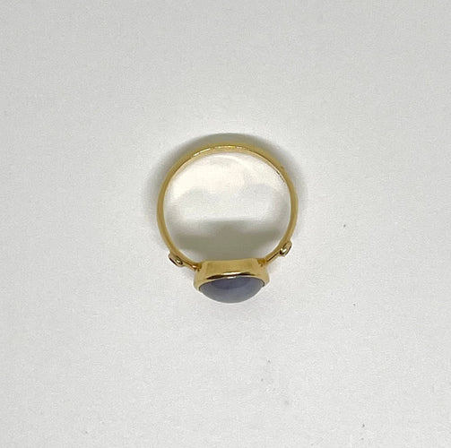 Bague 49 Bague vintage saphir étoilé et diamants 58 Facettes