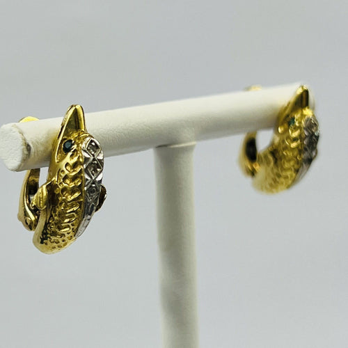 Boucles d'oreilles Boucles d'Oreilles 2 Ors avec Emeraudes et Diamants 58 Facettes 20400000819