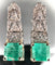 Boucles d'oreilles Paire de boucles d'oreilles pendantes sertie de 6 carats d'émeraudes 58 Facettes