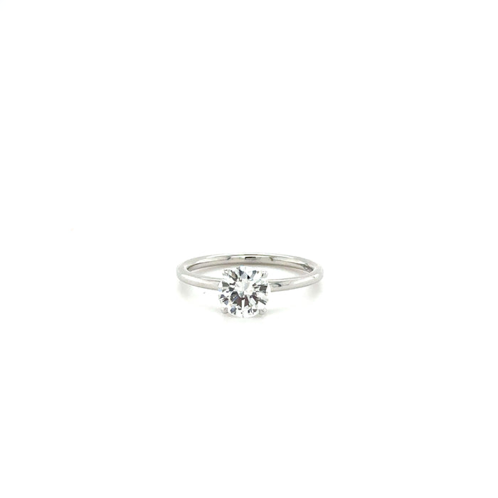 White gold ring with a diamond