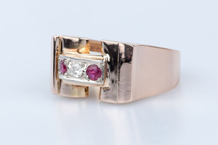 Bague 57 Bague Tank en or rose 18 carats 58 Facettes BGTKEV26