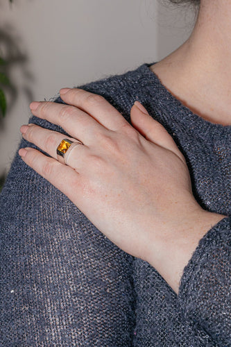 Bague 53 Cartier Bague Solitaire  Or blanc Citrine 58 Facettes 3451512RV