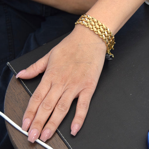 Bracelet BRACELET VINTAGE EN OR ROSE 18 KT 58 Facettes