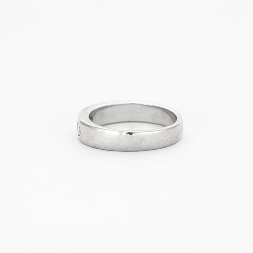 Bague 54 Bague jonc or gris avec diamants 58 Facettes GU43