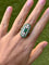 Bague 52 Bague de style Art déco en platine avec diamants et émeraudes 58 Facettes