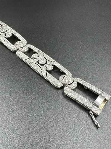 Bracelet Bracelet Art-Déco platine et diamants (9.4ct) 58 Facettes