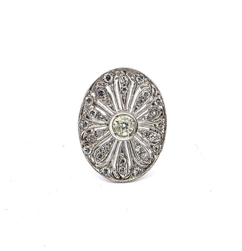 Bague 53 Bague en platine et diamant 58 Facettes