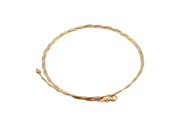 collier Collier tressé 2 ors semi rigide et flexible 58 Facettes