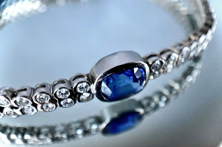 Bracelet Bracelet or blanc saphir et brillants 58 Facettes