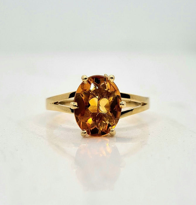 Bague 51 Bague or jaune citrine 58 Facettes 454